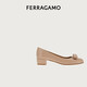 菲拉格慕（Ferragamo）女士骨色/米色Vara蝴蝶結(jié)高跟鞋 0753641_1D _ 80 禮物送女友