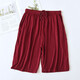 夏季莫代爾男士五分家居睡褲薄寬松加肥加大碼運動(dòng)褲居家休閑短褲 酒紅色  【優(yōu)質(zhì)】男短褲 XXXXXL 200斤左右拍