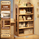 卓禾實(shí)木書(shū)架置物架落地一體靠墻轉角儲物柜簡(jiǎn)易貨架學(xué)生桌邊松木書(shū)柜 （免漆實(shí)木）五層80x26x130