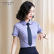 APLENTYJAZZ女士拉鏈領(lǐng)帶正裝商務(wù)休閑銀行職業(yè)韓版懶人免打結(jié)易拉得6cm 藍(lán)色小斜紋 女士 女士