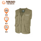 日高（NIKKO）夏季休閑馬甲男多口袋 工裝V領(lǐng)網(wǎng)眼背心戶(hù)外攝影釣魚(yú)馬夾 卡其 XL
