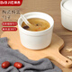 拜杰陶瓷碗燉盅湯碗隔水燉盅內(nèi)膽蒸蛋粥燕窩盅罐餐具帶蓋勺大號(hào)540ml