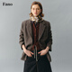 fano studios范洛Fano 復古學(xué)院風(fēng)高級感小眾羊毛千鳥(niǎo)格平駁領(lǐng)毛呢西裝外套女 千鳥(niǎo)格 S