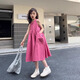 乖妮貓（GUAINIMAO）女童連衣裙夏裝2025新款洋氣女孩裙子女大童背心裙兒童夏季公主裙 樹莓紅 130 碼