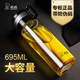 希諾（HEENOOR）玻璃杯單層加厚過(guò)濾泡茶杯子男女大容量便攜水杯XN-6075 6076 6076加杯刷杯墊杯套695ml