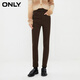 ONLY時(shí)尚通勤彈力高腰小腳褲九分牛仔褲女|124149002 E12 巧克力棕色 S (160) 64A