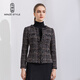 名師路小香風(fēng)短外套女冬裝新款通勤簡(jiǎn)約氣質(zhì)修身粗花呢長(cháng)袖外套女 深灰色86 L