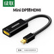 綠聯(lián)Mini DP轉HDMI\/VGA\/DVI蘋(píng)果電腦轉換器迷你DP擴展適用微軟蘋(píng)果電腦接投影儀 轉HDMI【4K款-黑色】40360