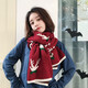 曾帥帥  圣誕禮物紅色小鹿圍巾女百搭秋冬天保暖加長(cháng)ins學(xué)生可愛(ài)親膚圍 圣誕圍巾-酒紅色-送禮袋