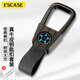 ESCASE男士鑰匙扣汽車(chē)掛件鑰匙鏈圈環(huán)真皮鎖匙腰掛奔馳glc260寶馬 黑