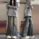 DXOT2025早秋新款美式復古灰色開(kāi)衫外套女裝春秋感慵懶風(fēng)寬松衛衣 灰色 S 40-45kg