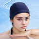 飛魚(yú)未來(lái)（FEIYUWEILAI）飛魚(yú)未來(lái)泳帽女不勒頭新款時(shí)尚長(cháng)發(fā)護耳布料加大海軍風(fēng)溫泉游泳帽 藍色