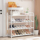 樂(lè )活時(shí)光簡(jiǎn)易鞋架門(mén)口多層家用鞋子收納多功能窄小鞋架置物架宿舍收納神器 白色5層【80cm】