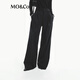 MO&Co.秋寬松闊腿長(cháng)直筒拖地褲西褲休閑褲M(mǎn)BD3PATT03摩安珂 黑色 M 165