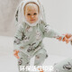 OAK FAMILY夾棉連體衣嬰兒棉服秋冬裝新生兒保暖百天男女寶寶柔暖滿月衣服 含帽子 絨球兔【斜襟款】 90cm