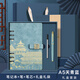 淼許 國潮活頁筆記本子故宮文創(chuàng)高顏值記事本可拆卸日記本蓋章收集本生日禮品升學(xué)宴伴手禮可定制 【禮盒三件套】A5天青藍(lán)+金屬筆+筆芯