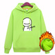 OLLYMURS我的Dream smp世界同款衛衣連帽衫秋薄款男女熒光綠加絨衣服兒童 加絨熒光綠005 童裝140碼