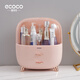 ecoco化妝品收納盒防塵化妝箱桌面梳妝臺置物架送女朋友情人節禮物 大號藕粉色-可放大瓶230ml神仙水