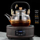玉蘭香 提梁玻璃煮茶壺耐熱加厚過(guò)濾黑茶普洱茶具泡茶壺電陶爐煮茶器蒸汽家用燒水壺套裝 編織竹把壺(雙內膽)+黑檀色爐(智能款)