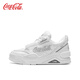 可口可樂(lè )（Coca-Cola）男鞋男女同款運動(dòng)休閑厚底增高小白鞋板鞋情侶潮流面包鞋 白色 38