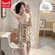 貓人（MiiOW）夏季ins風(fēng)碎花性感吊帶睡衣女帶胸墊薄款公主風(fēng)家居服短褲套裝夏 HS-888Q# M