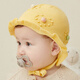 咕咕象（guguxiang）嬰兒帽子新生嬰幼兒初生小寶寶兒童男女春秋冬季護囟門(mén)胎帽冬天 黃色1個(gè) 荷葉邊彩點(diǎn)開(kāi)叉公主帽