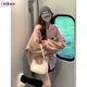 DXOT胖妹妹春秋裝2025年新款寬松大碼加厚衛衣外套棒球服女夾克上衣服 粉色 M 80斤~100斤