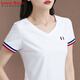 LOVER RUCCI法國純棉白色短袖t恤女式中年新款夏季洋氣2025上衣女士漂亮吸汗 317白色 2XL 120-130斤