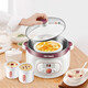 天際（TONZE）隔水燉鍋 電燉鍋 電燉盅 不銹鋼大容量燉盅 隔水燉盅 燕窩燉盅 陶瓷煲燙煮粥鍋 電煲湯鍋 1.2L 適用1-2人(一鍋三膽)