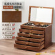 ZG首飾盒實(shí)木質(zhì)首飾收納盒帶鎖復古大容量多層飾品珠寶盒結婚生日禮 實(shí)木全鎖六層-鏡子款-玫瑰花圖案