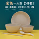 朋寧 碗碟盤(pán)套裝餐具碗碟套裝塑料盤(pán)子碗套裝家用組合勺套裝碗筷 北歐米一人份5件
