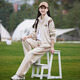 方糖姑娘初高中生休閑套裝少女運(yùn)動(dòng)服拉鏈衫2025春季新品大童學(xué)院風(fēng)兩件套 99128SC杏色+99121杏色褲子 套裝 XL