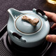 言殊 德化白瓷手工三才茶碗泡茶蓋碗 茶杯大號(hào)陶瓷功夫茶具帶過濾網(wǎng) 汝窯如意手抓壺
