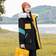 芳嬪高中生初中生羽絨服輕薄款女孩中學(xué)生羽絨服中長(cháng)款工裝外套少女大 黑色 S
