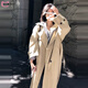 DXOT風衣外套女春秋季2025新款韓版中長款英倫風寬松過膝氣質(zhì)流行大衣 風衣 M 45-55kg