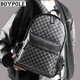 BOYPOLE雙肩包新款時(shí)尚經(jīng)典格子大容量雙肩包個(gè)性潮男皮質(zhì)戶(hù)外旅行背包 方格