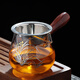 玉蘭香耐高溫加厚玻璃公道杯實(shí)木側把過(guò)濾茶海茶具茶杯金銀燒分茶器家用茶道配件 蘭花款350ML+過(guò)濾