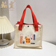 帆布包女包小包時(shí)尚休閑可愛(ài)手提包小方包便當包手提袋飯盒袋子 事事如意紅色大號 25*16*22cm