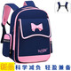 芭菲尼（bafunn）女孩書(shū)包小學(xué)生減負護脊一二三四五六年級耐臟輕便兒童男生雙肩包 藍配粉 大號--建議3-6年級