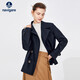 納維凱爾意大利小帆船女士短款風(fēng)衣雙排扣經(jīng)典外套2331503501 海軍藍 M 