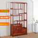 瑞呈堂 博古架實(shí)木新中式 書(shū)架玄關(guān)置物架酒柜茶藝柜落地多層展示柜 二屜二門(mén)博古架單組100*35*200cm