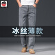 AEMAPE蘋(píng)果冰絲牛仔褲男夏季薄款直筒寬松中年男褲天絲灰色軟超薄長(cháng)褲子 1522#灰色 36  (2尺8) 