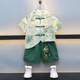 勤度一周歲生日禮物男孩衣服周歲禮服男寶寶夏季中式洋氣唐裝男童風(fēng)漢 綠色 90(90)