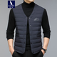 袋鼠羽絨服馬甲背心男秋冬休閑百搭?yuàn)A克內(nèi)膽V領(lǐng)按扣白鴨絨背心外套 LH281藏青色 175/L(建議120-140斤)