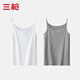 三槍100%純棉二件裝女士背心全棉少女打底吊帶內衣春夏季學(xué)生汗衫薄款 細帶款組合3特白+淺麻灰 L /165【100-120斤】