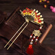 贏(yíng)夫人（Mrs win）新中式金屬扇子流蘇發(fā)簪發(fā)釵馬面裙旗袍配飾2026年新簪子發(fā)飾國風(fēng)  中式紅色扇形 