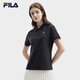 FILA 斐樂官方女子針織短袖POLO衫夏季新款休閑修身商務(wù)上衣領(lǐng)航POLO 傳奇藍(lán)-NV M 165/84A