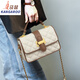 袋鼠（KANGAROO）品牌流行小包包女2024新款時(shí)尚百搭菱格鏈條斜挎包潮流手提小方包 米白色