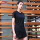 李寧（LI-NING）運(yùn)動服男女新款羽毛球服T恤短袖 女款A(yù)TSS958-1 黑色 L
