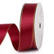 梵弘忻金邊絲帶蛋糕包裝緞帶綁帶手工diy材料織帶禮物禮盒裝飾綢帶彩帶 金邊酒紅色2.5cm*10米